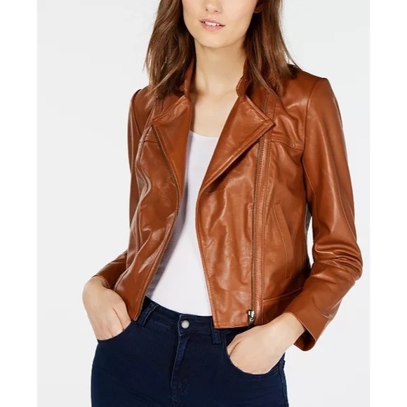 4. NWT Michael Kors Leather Moto Jacket - Picture 3 of 7